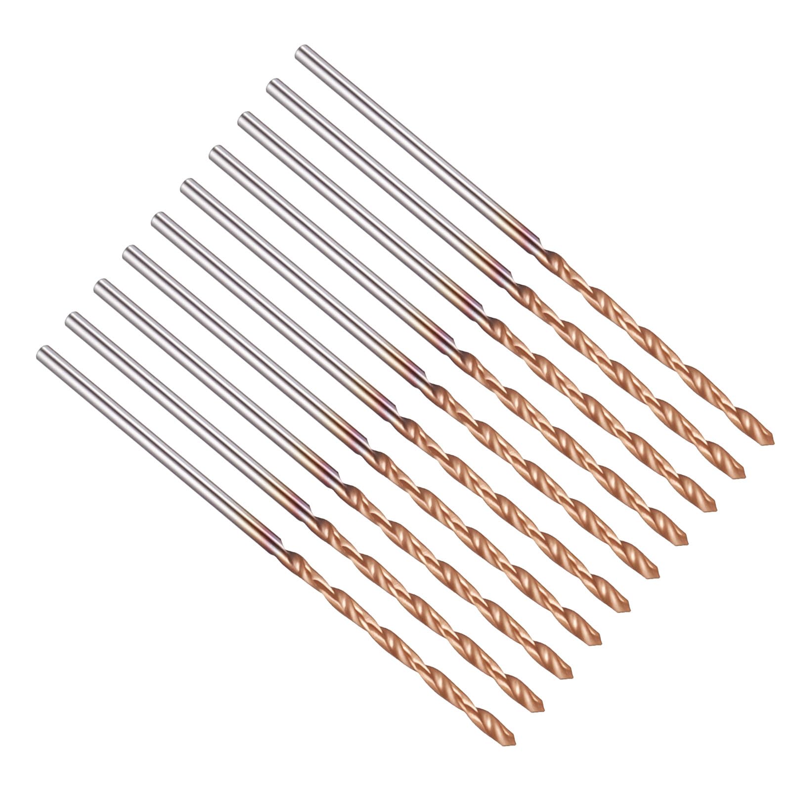 PATIKIL 1.3mm Drill Bit, Carbide Twist Jobber Bits Straight Shank 130° for Drilling Hard Metal Alloy Steel Stainless Steel Titanium Alloys - 10 Pack
