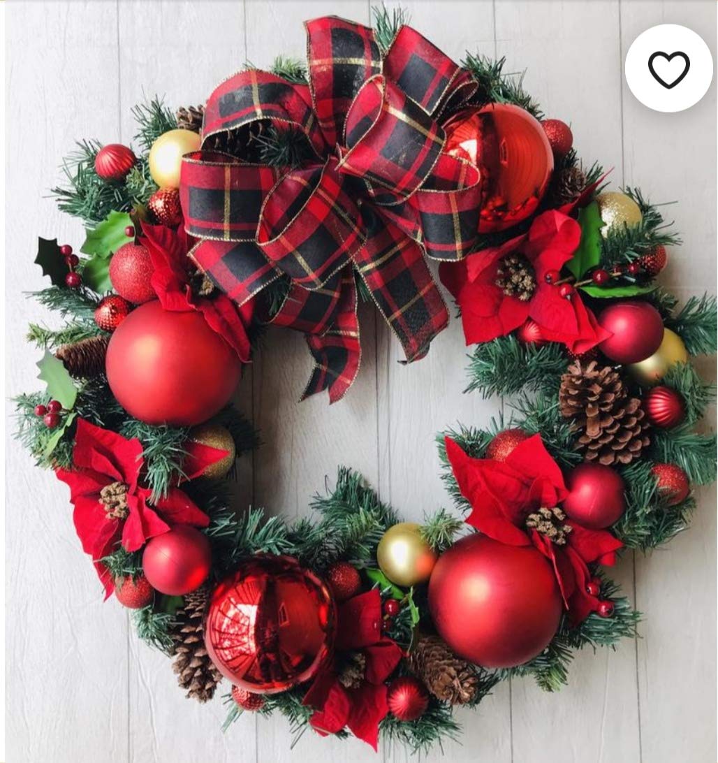 2024 christmas wreath① Buy Festive Creations Christmas Wreath for Front Door | Holiday