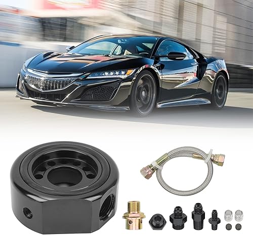 Miniatura 5 de Auto Parts, 11 piezas VTEC Kit de conversión de cabezal de filtro de aceite, adaptador de placa sándwich, reemplazo de aluminio para LS B18 B20