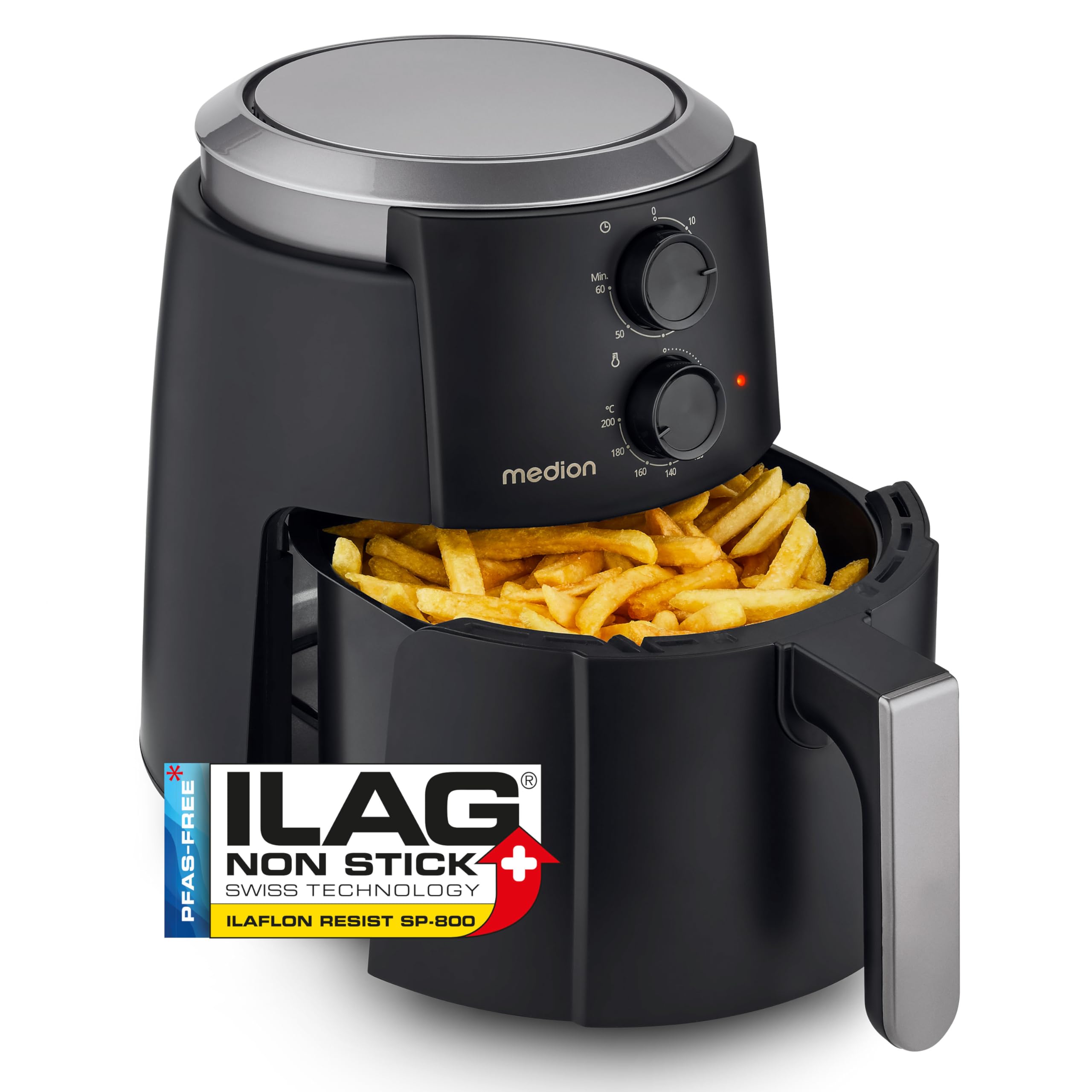 Airfryer 4,7 litres MEDION pour réduire les graisses sans perdre le croustillant