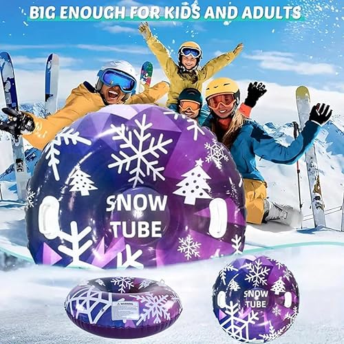 Miniatura 3 de Inflatable Snow Tube,Snow Tube for Kids and Adults,Heavy-Duty Snow Tube for Sledding,Inflatable Snow Tubes for Adult Family Winter Outdoor Fun