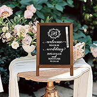 Vista 23 de 4 THOUGHT Small Tabletop Chalkboard Signs, 9.5" x 14" Magnetic Mini Chalk Board with Stand for Food Wooden Frame Easel Countertop Menu Board for