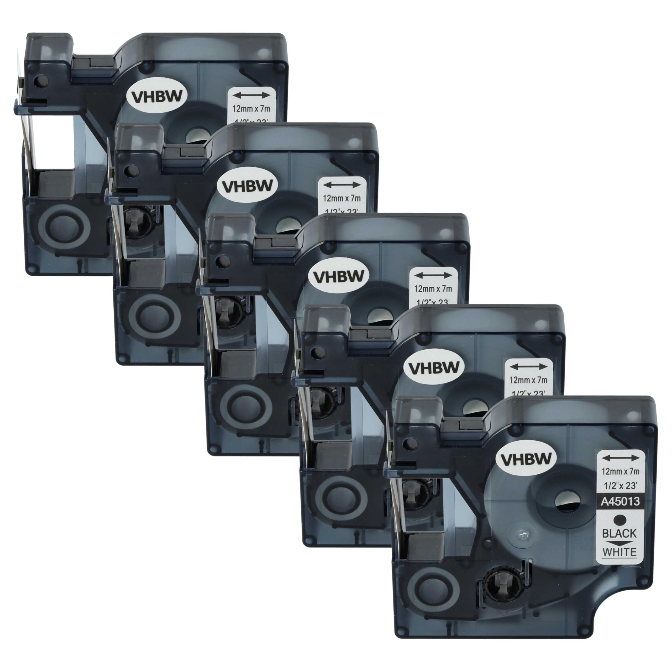 vhbw 5x Schriftband-Kassette kompatibel mit Dymo LabelMaker PC2