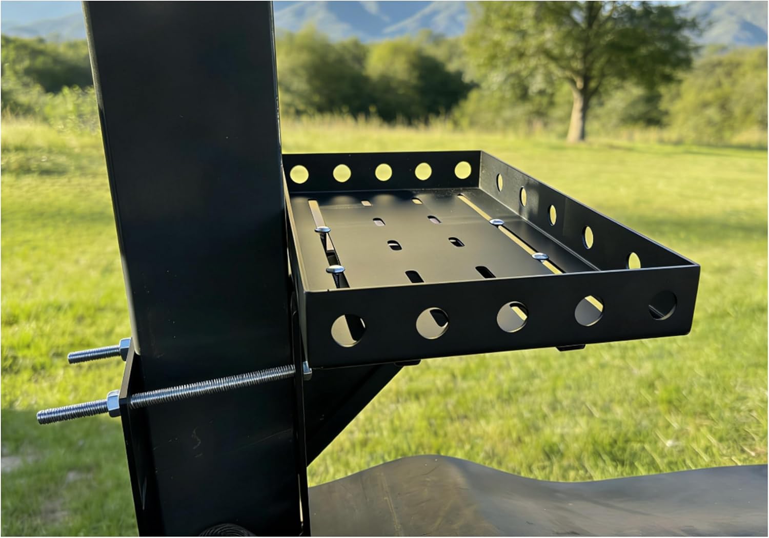 Tractor Tool Tray, Multi-Functional Tractor Accessories, With Installation Bracket ，Easy Installation, Compatible with John Deere and Kubota Tractors and Zero-Turn mowers(Black 18 Inch)