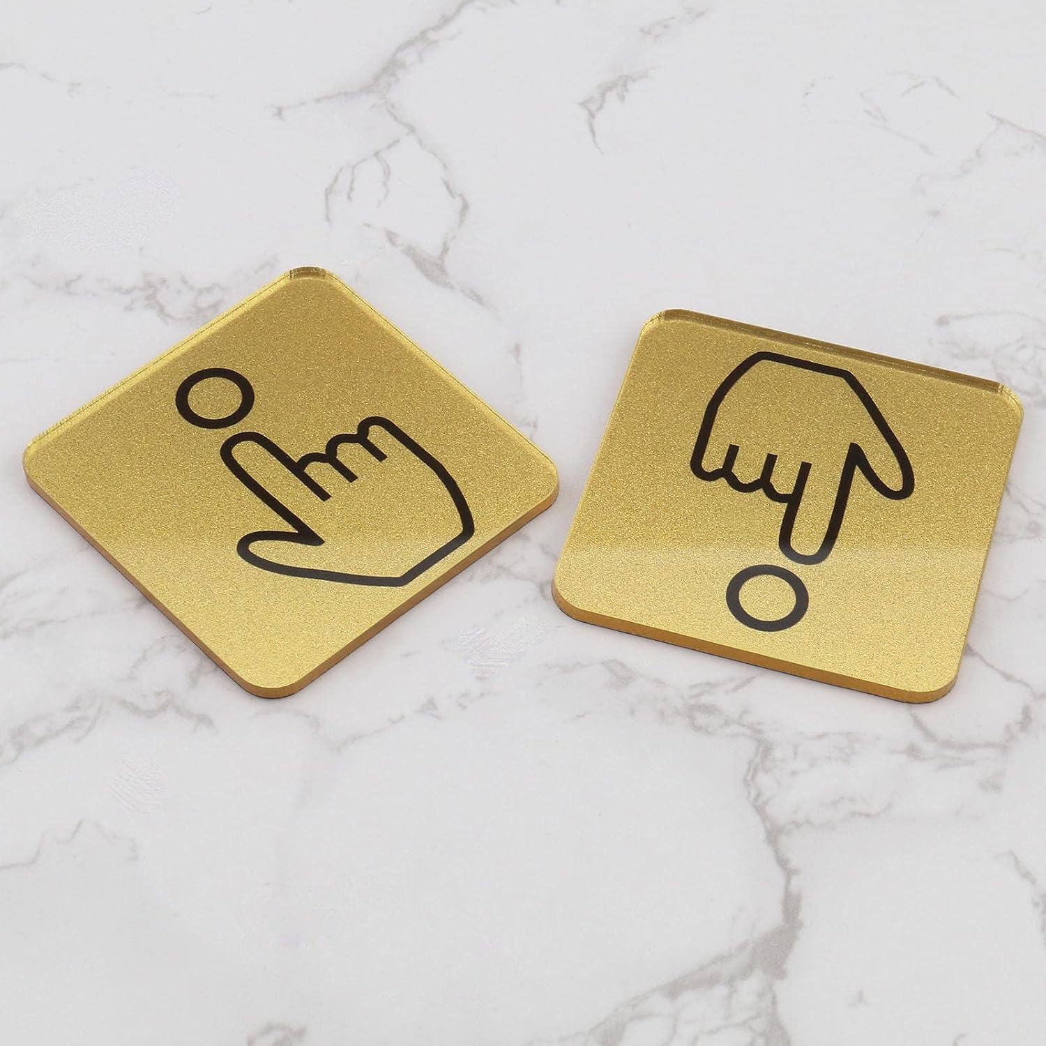 The Lord of the Tools 2Pcs Acrylic Doorbell Sign Self Adhesive Ring Bell Sticker Waterproof Doorbell Label Accessories for Home Office 6x6x0.25cm Gold