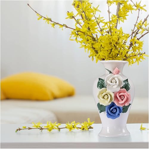 Miniatura 6 de KATIMAR Jarrón de cerámica moderno y pequeño florero para sala de estar, dormitorio, centros de cocina, mesa de escritorio de oficina, jarrones de
