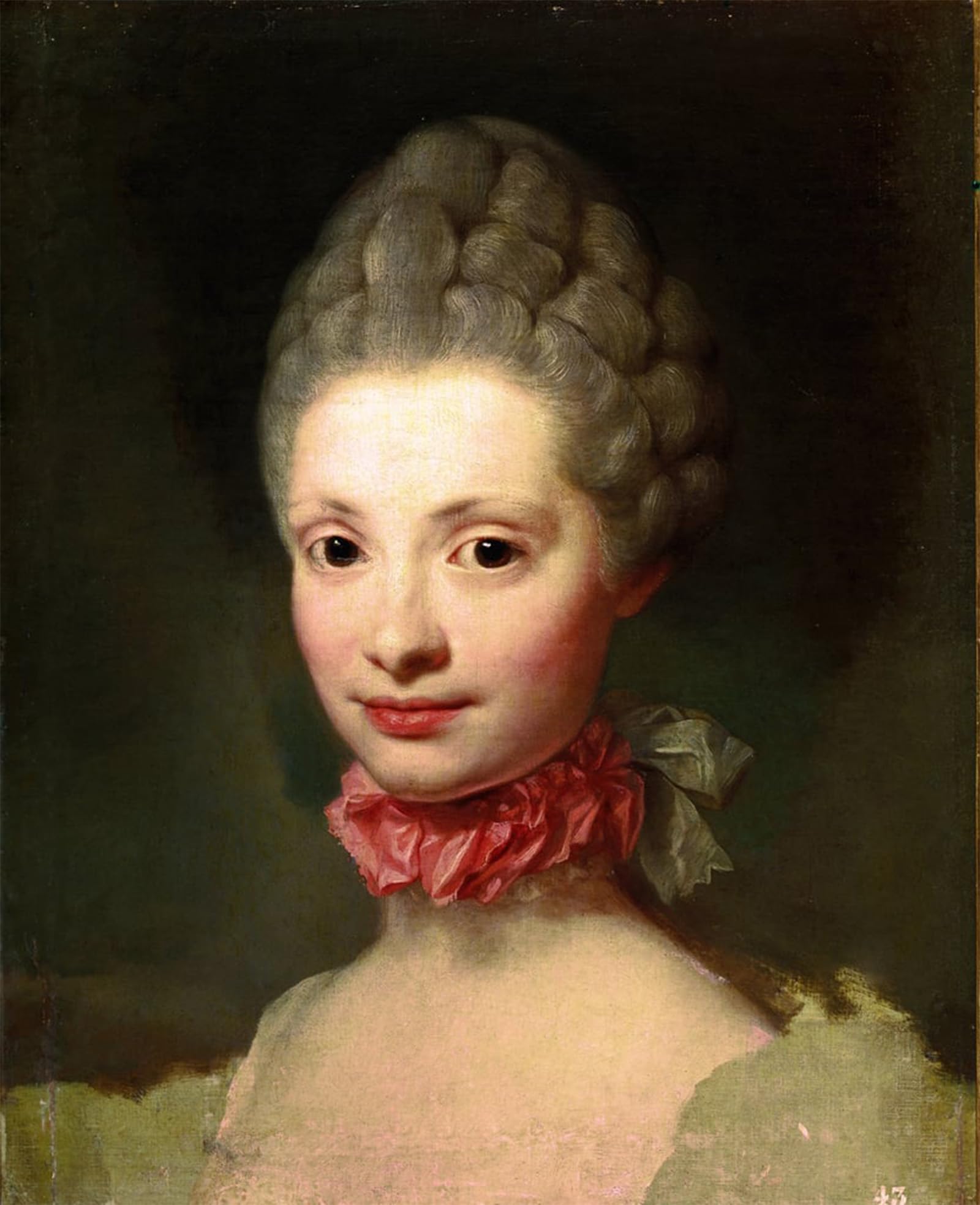 SERENDIPITP Vintage Wall Art Canvas Nordic Poster Canvas Print Picture Unfinished Portrait of Marie Louise De Bourbon Parma by Anton Raphael Mengs Wall Art Poster for Home Decor 60x90cm