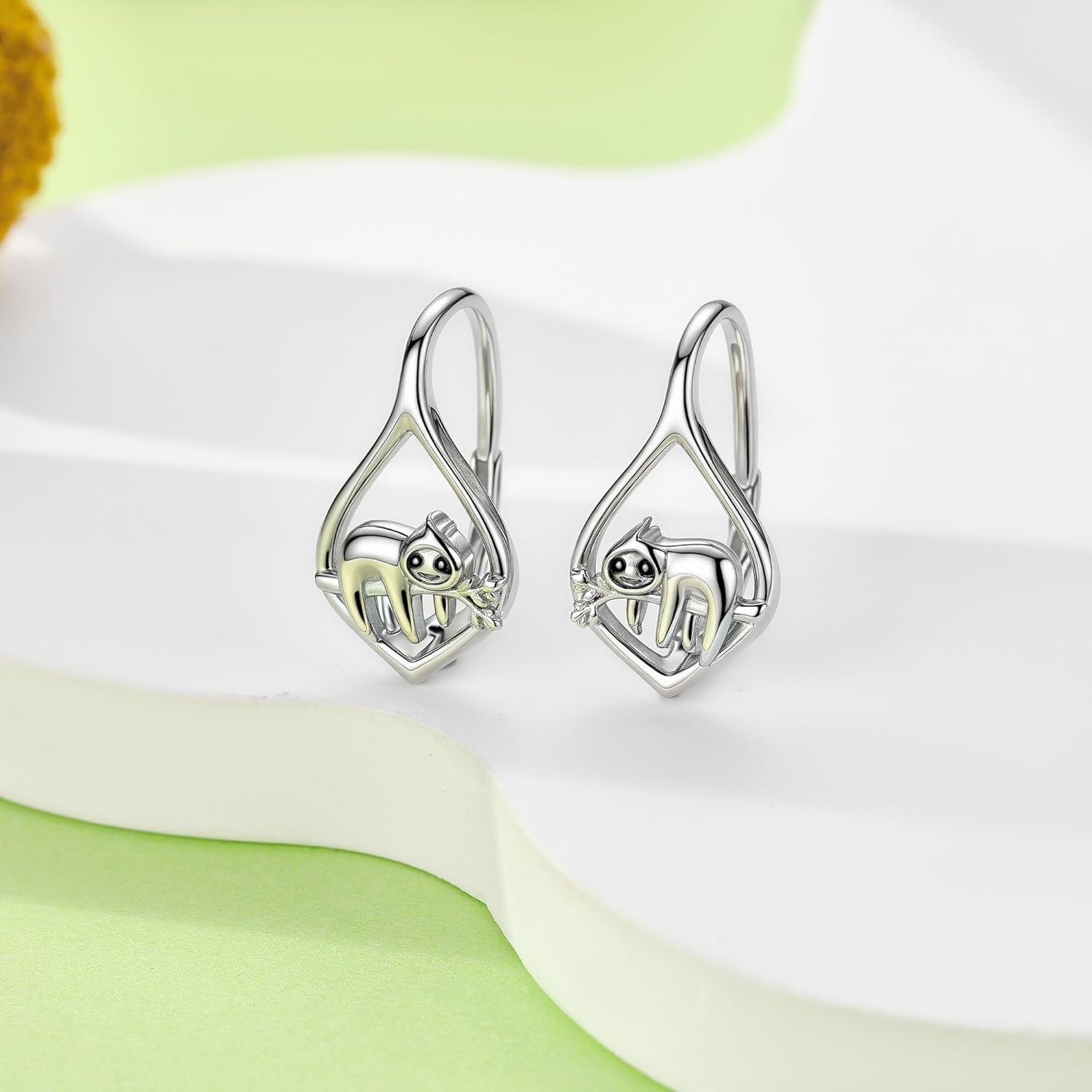 Sloth Earrings Sterling Silver Animal Earring Leverback Dangle Sloth Jewelry Gifts for Women - Image 4
