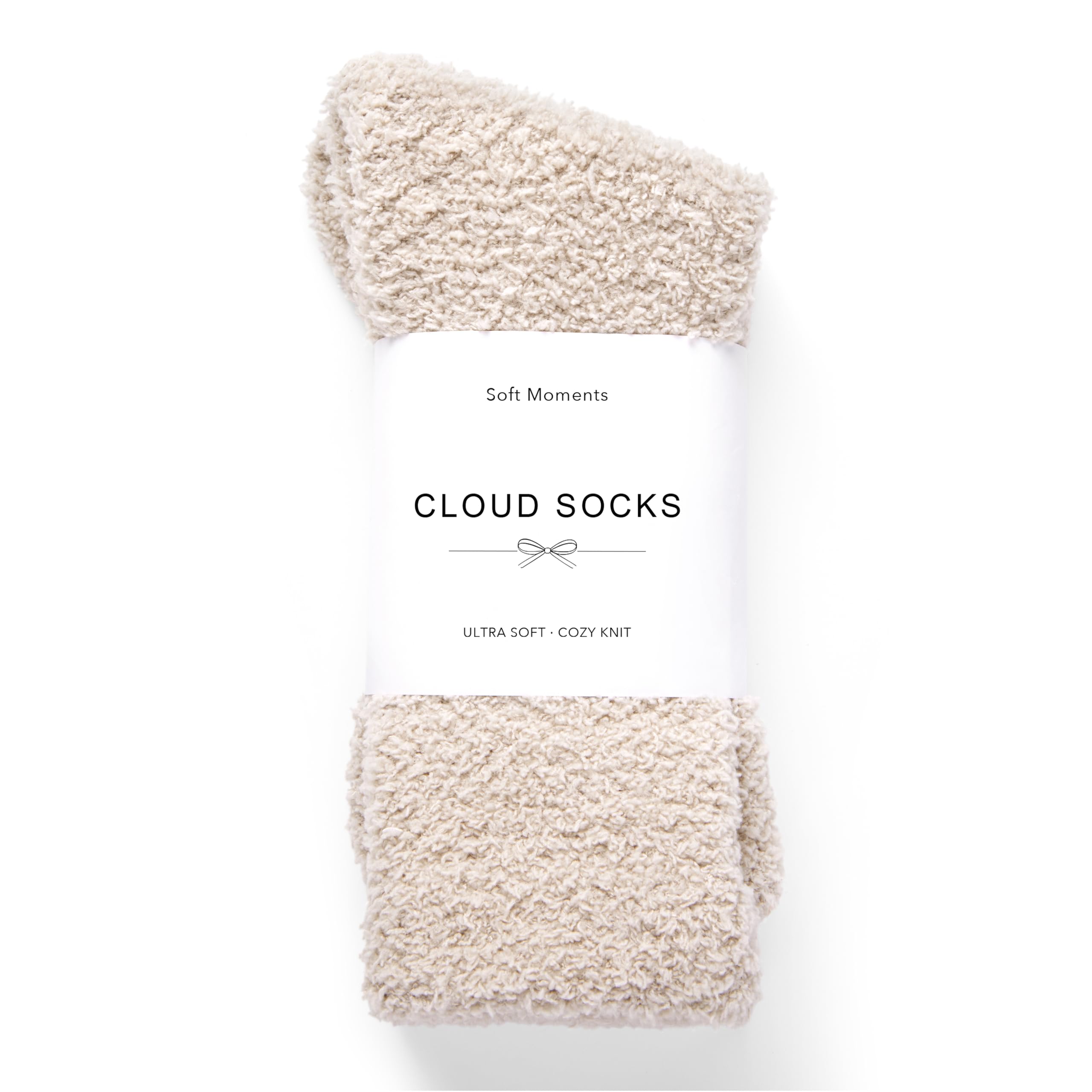 View 1 of ***STOCK PHOTO FOR REFERENCE ONLY**Stone Cream Fuzzy Socks for Women Men Gifts, Warm Cozy Fluffy Cloud Slipper Style, Comfy Winter Sleep Sock, Christmas Stocking Stuffer Gift