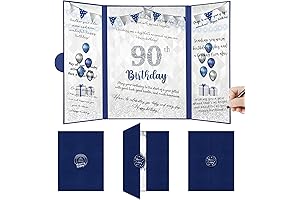 Togvu 90th Birthday Guest Book Alternative, Happy 90th Anniversary Signature Book