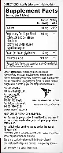 Miniatura 9 de Move Free Suplemento de apoyo articular ultra triple acción colágeno tipo II boro y ácido hialurónico apoya la comodidad articular el cartíliago y