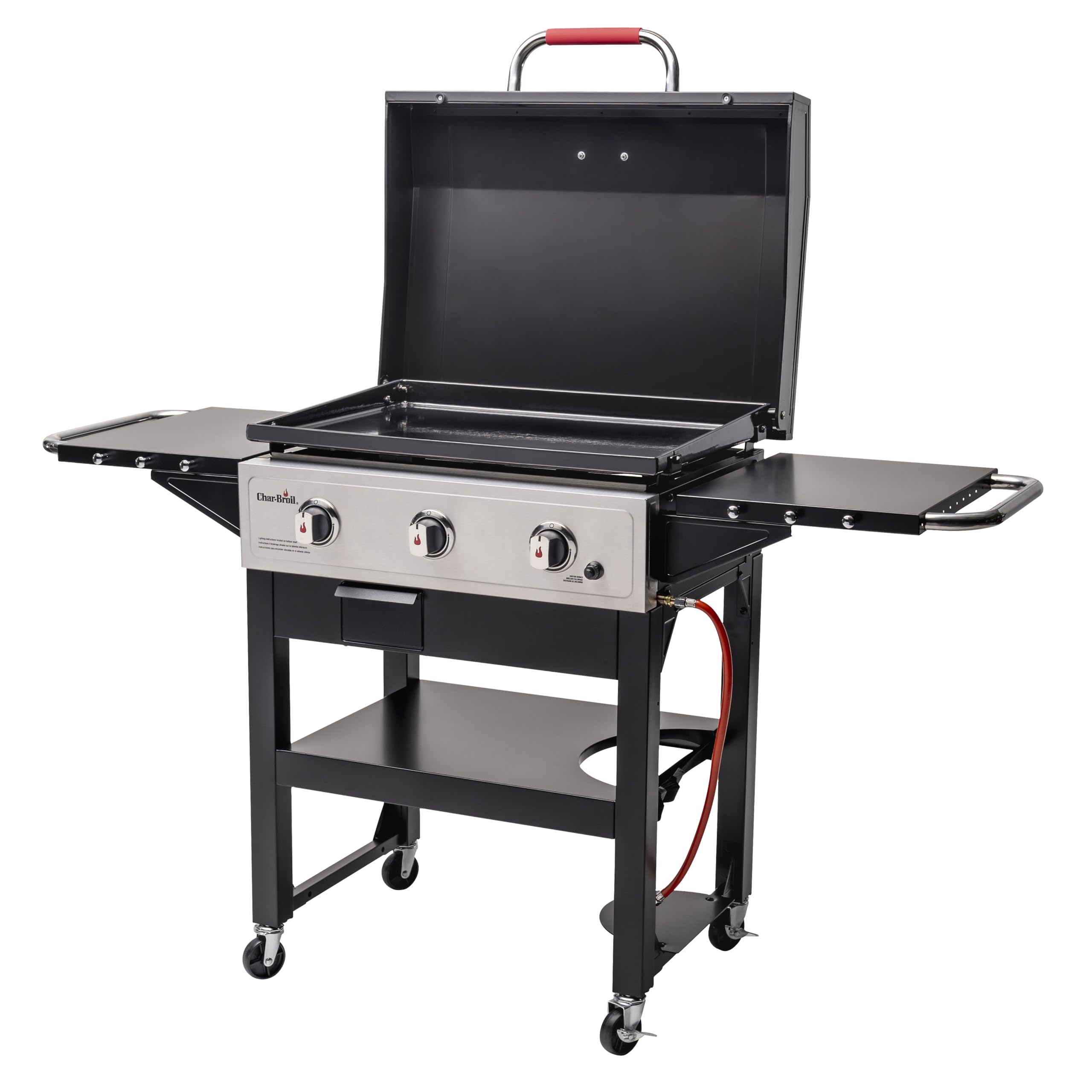 Char-Broil Griddle 3400 Barbecue à Gaz, Plaque en Fonte 48 x 68 cm, Bac de Récupération des Graisses et de l'eau, Allumage Électronique