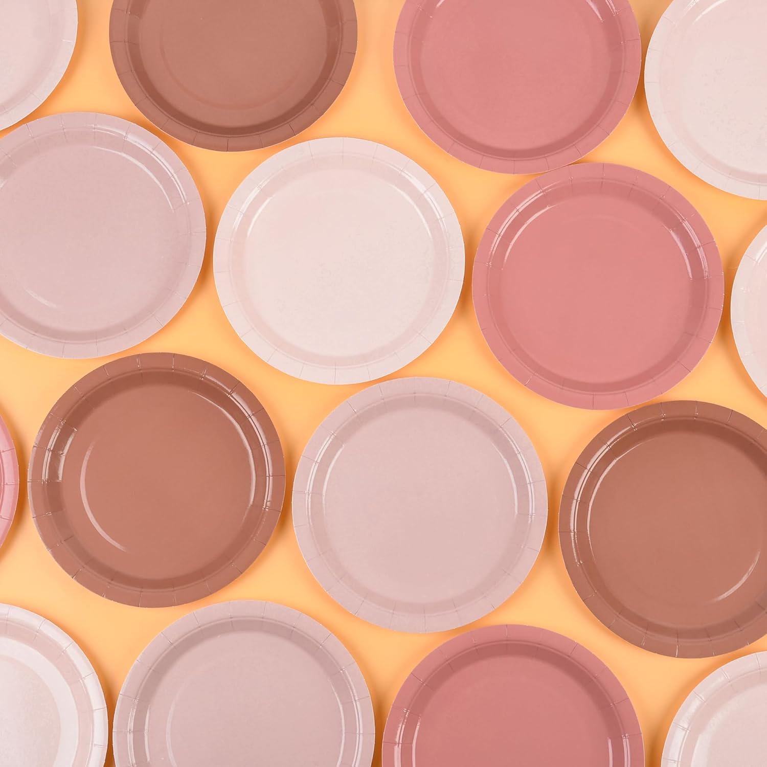 24 Pcs Dusty Pink Paper Plates 7Inch Gradient Pink Party Plates 4 Colors Disposable Round Dessert Plates for Coquette Birthday Wedding Bridal Shower Party Supplies - Image 4