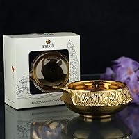 Vista 1 de SATVIK Aarti Diya de latón extra grande de tamaño extra grande con Akhand Jyoti rojo de 16 pulgadas para lámpara de aceite Puja Jyot, templo festivo