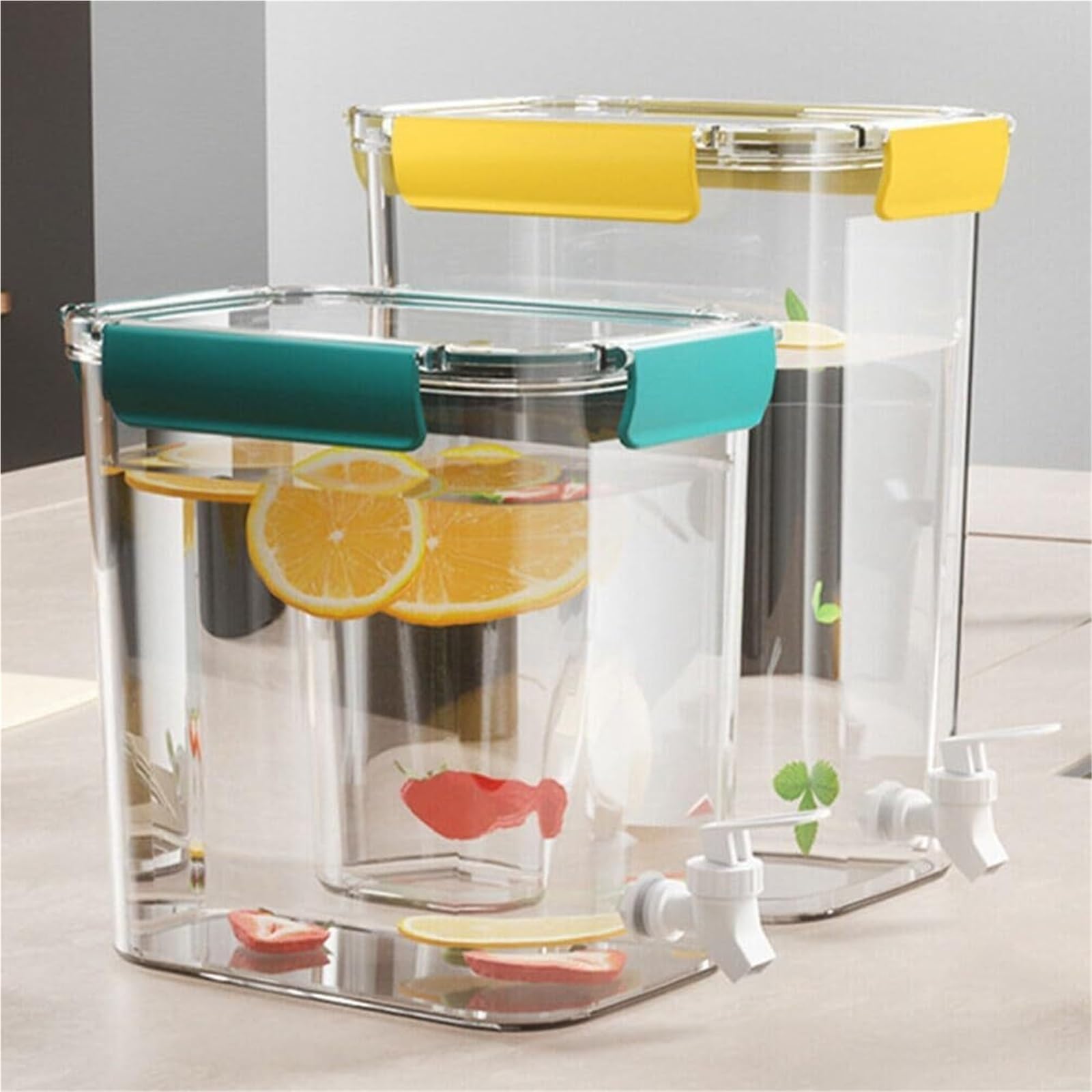 Dispenser Bevande per Festa Distributore di Bevande da 2 Pezzi con Rubinetto, Distributore di Bevande for Frigorifero, in Plastica Spillatore Birra da Tavolo