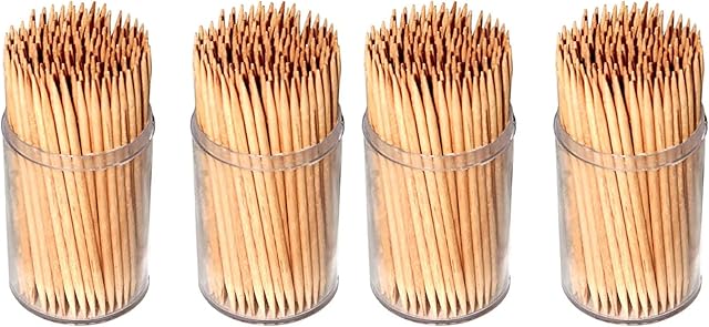 YBG Home 600 x Pack of Party Wooden Cocktail Sticks Toothpicks Tooth Picks for Fruit Cherry Cheese Parties