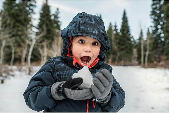 Waterproof Kids Ski Snow Gloves, 100G 3M Thinsulate Warm Winter Boys Girls