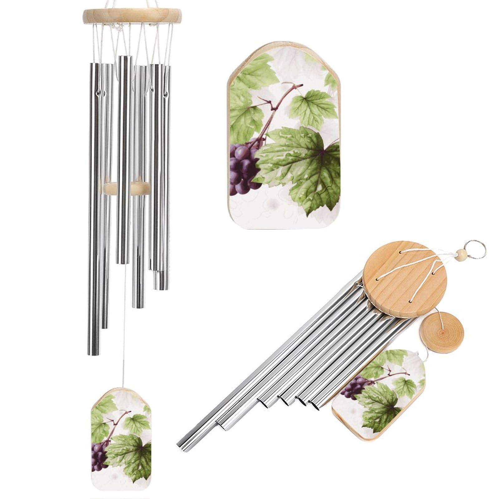 Beautiful Grape Leaves Wind Chime 20.5" Aluminium Wind Chimes Outdoor Garden Patio Decoration Windchime Memorial Gifts Windchimes for Men and Women