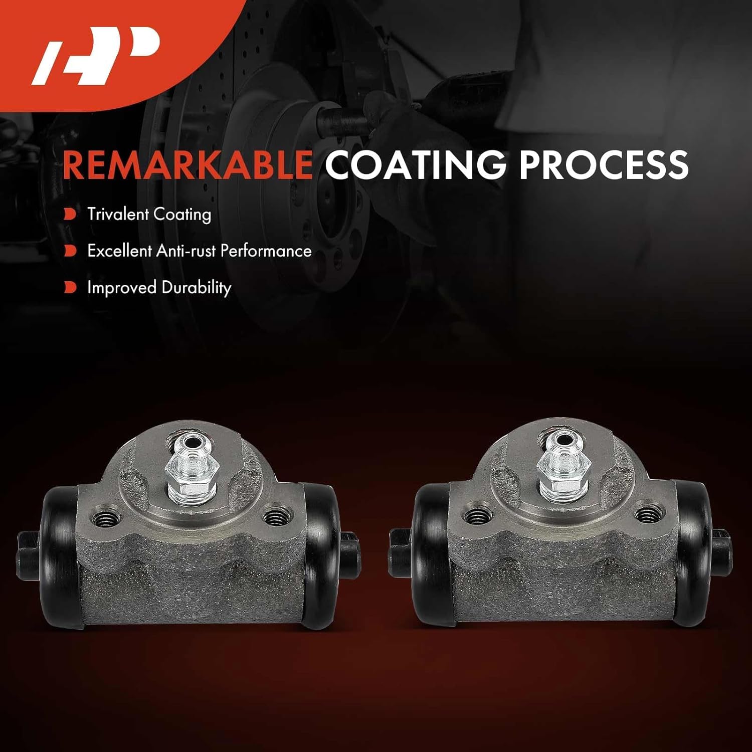 A-Premium Rear Drum Brake Wheel Cylinder Compatible with Select Dodge, Mitsubishi, Chrysler, Eagle, Hyundai and Plymouth Models - Avenger, Mirage, Eclipse, Galant, Sebring, Excel, Champ, 2-PC Set