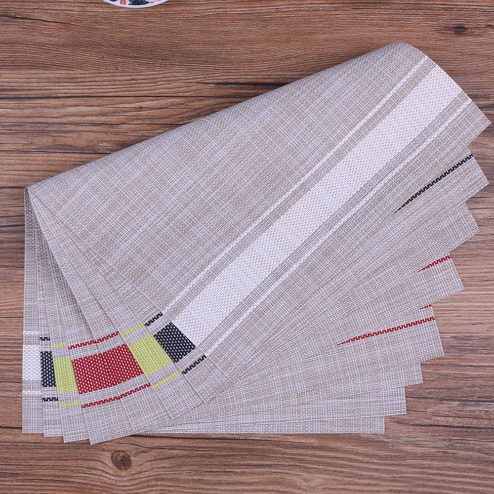 Sets de Table en PVC, Rectangulaire, Résiste à l'usure, Lavable à l'eau, Résiste à la Chaleur, Antidérapant, pour Cuisine et Table à Manger