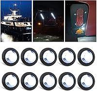 Vista 12 de juego de 10 luces LED selladas impermeables ámbar de 3/4" mini redondas, luces indicadoras delanteras, traseras y laterales, luces de gálibo