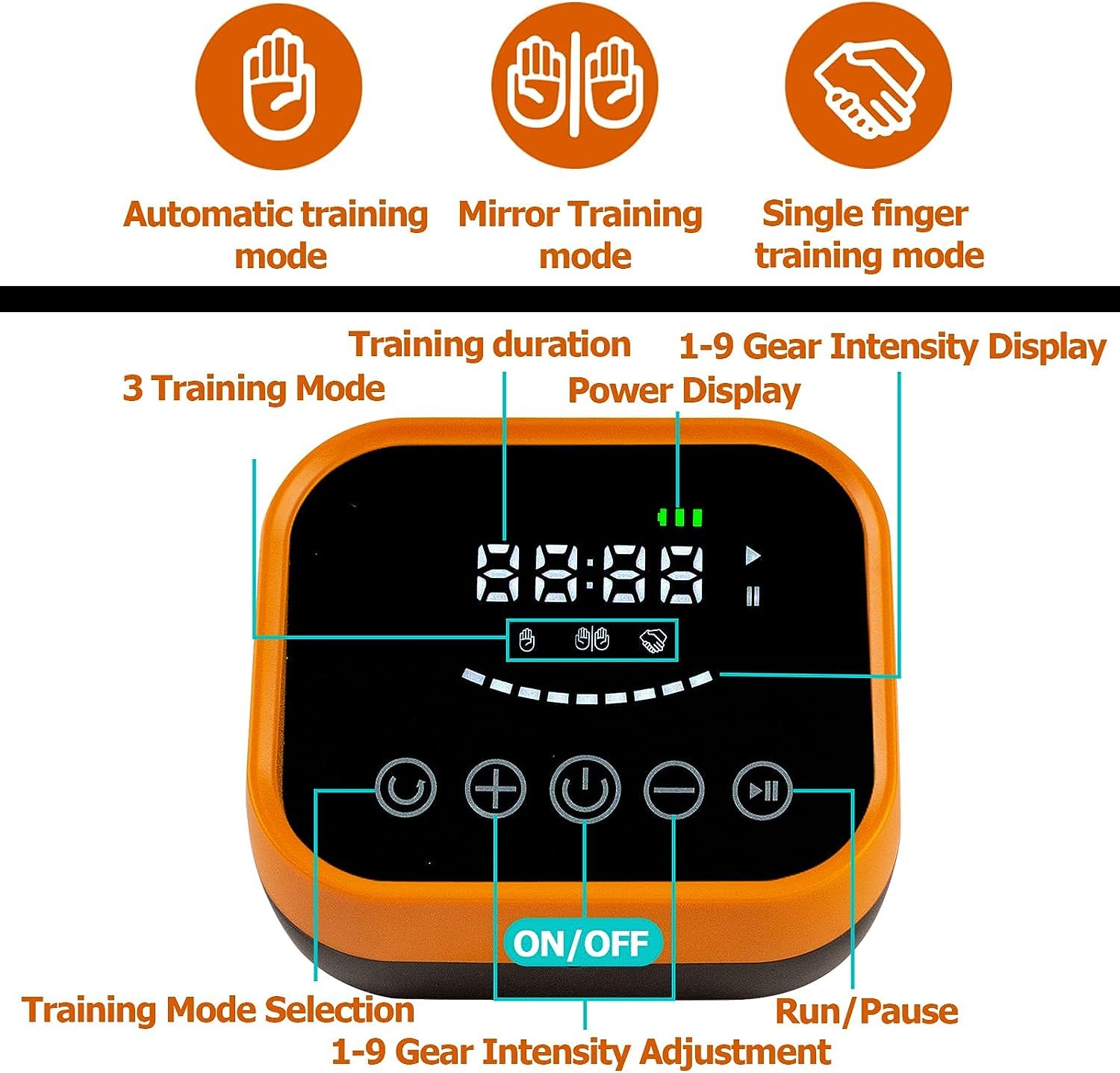 Hand Robotic Rehabilitation Device Stroke Hand Therapy Equipment Cerebral Palsy Equipment Hand Physical Therapy Device Mirror Mode for Relief Cramps
