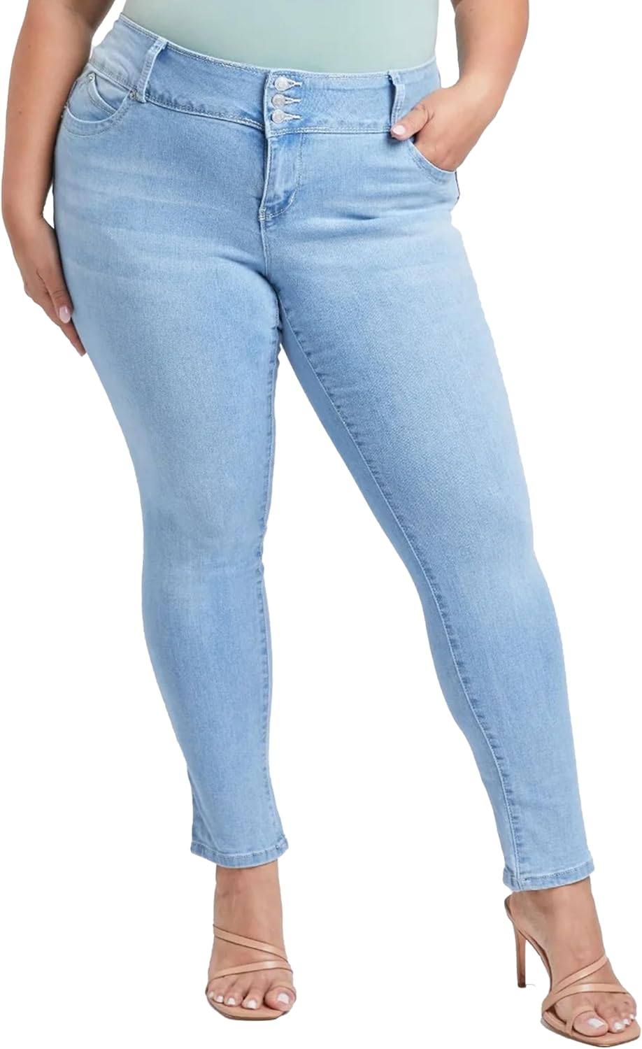 YMI Womens YMI Jeans Women´s Plus 3 Wannabettabutt Mid-Rise Skinny