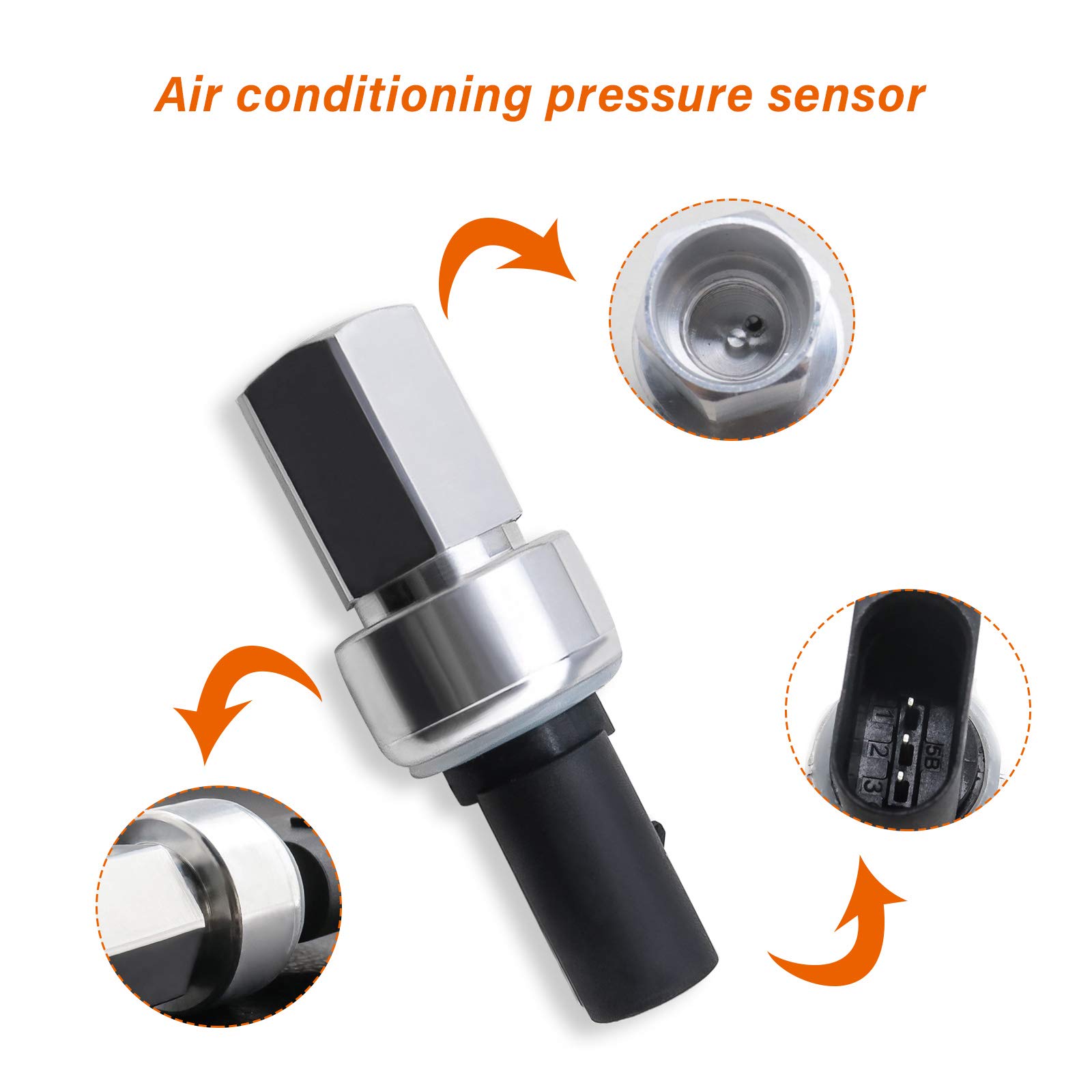 Capteur de Pressostat Climatisation A/C 1K0959126E 5K0959126 Compatible avec Golf Compatible avec Beetle Compatible avec A3 Q3 Q7 Remplacement Accessoires