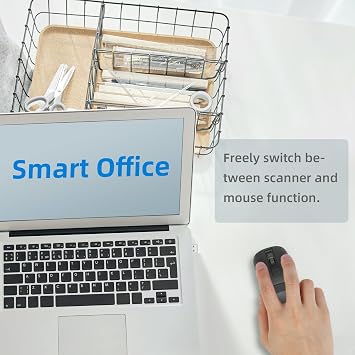 New Wireless Mouse Barcode Scanner, 2-in-1 Design 2D Handheld Barcode Scanner with Wireless Mouse Functions for POS System,Store,Supermarket, Warehouse.(Black)