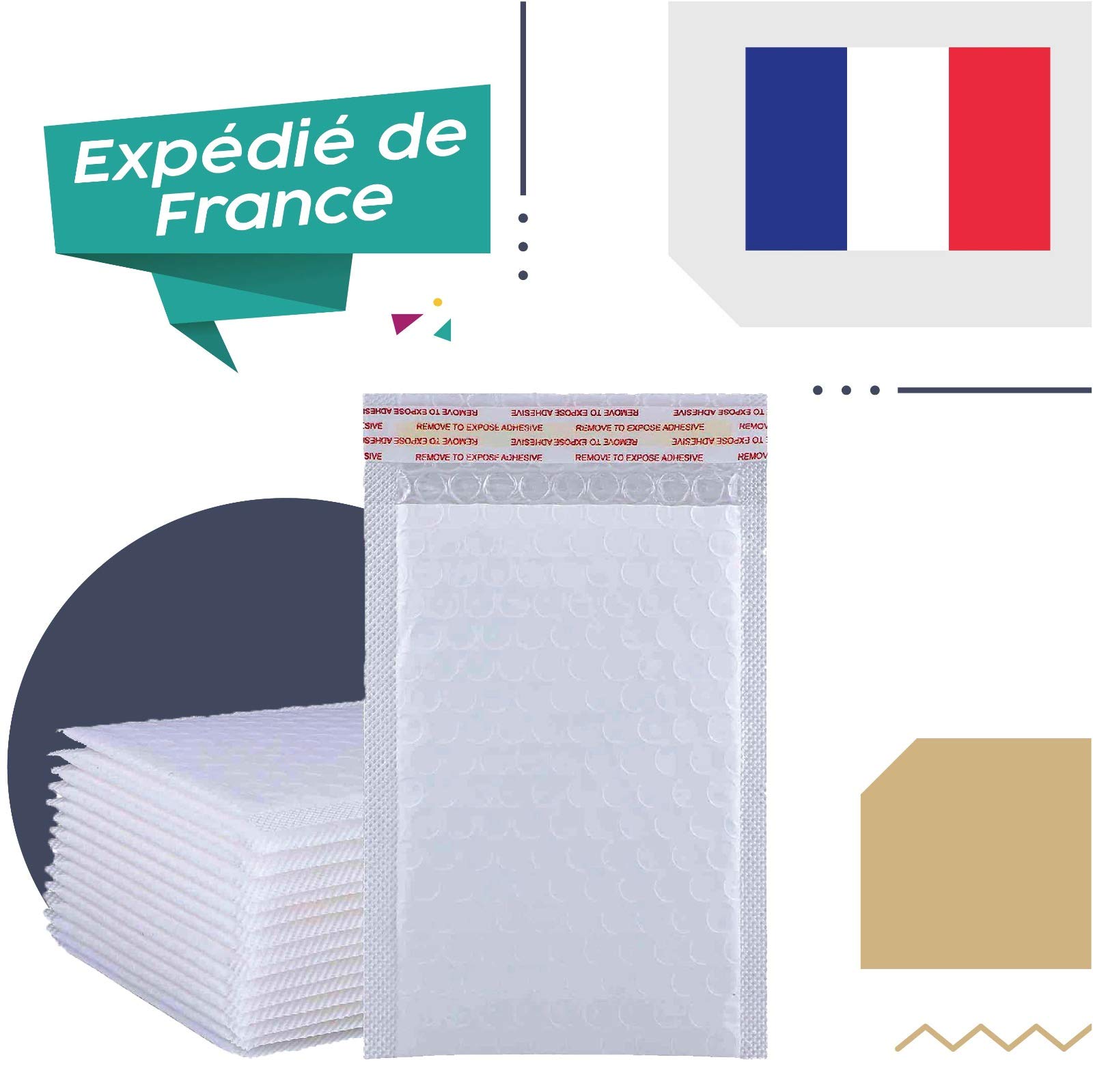 Enveloppes à Bulles - Parfait pour Vos expéditions - Bande autocollante de Fermeture (Lot de 1000, L11 (400x460))