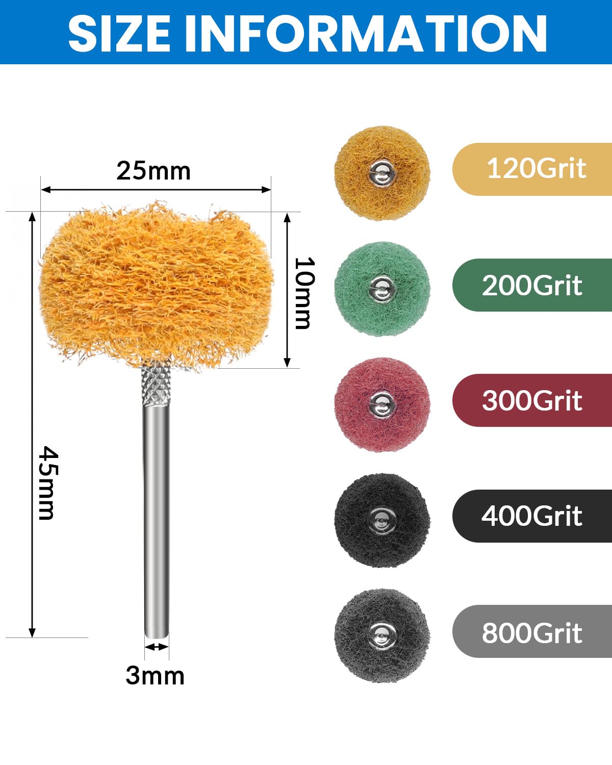 Abrasive Buffing Wheels - 100 Pack for Rotary Tools -2
