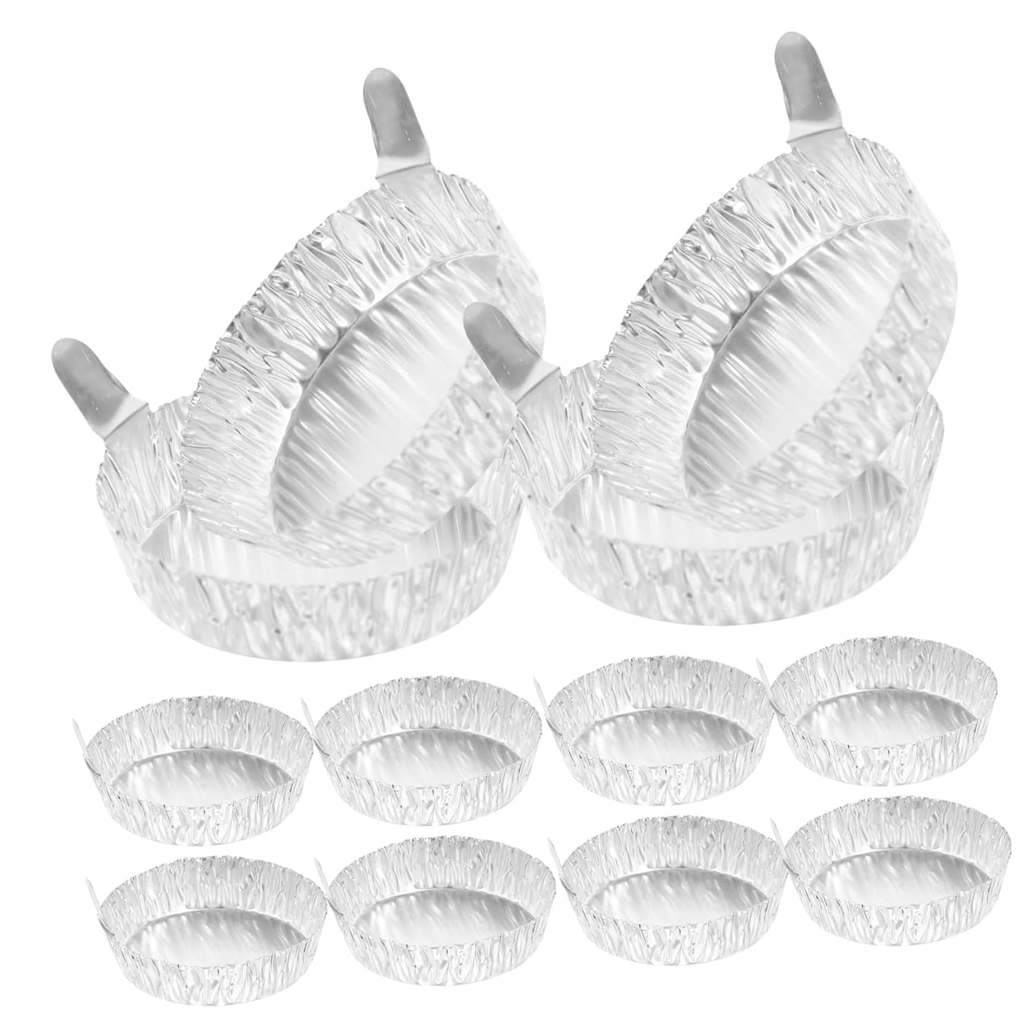 Veemoon 100pcs Portable Weighing Dishes Handle Aluminum Weighing Trays for Lab Chemistry Food Processing