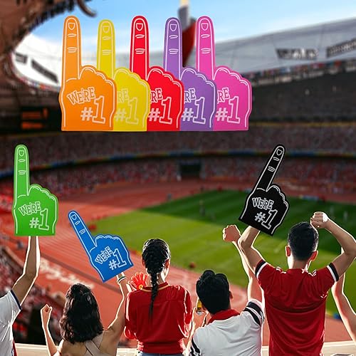 Miniatura 6 de 3 dedos de espuma para porristas, manos de espuma para dedos de animadora, para eventos deportivos, juegos, reuniones atléticas escolares