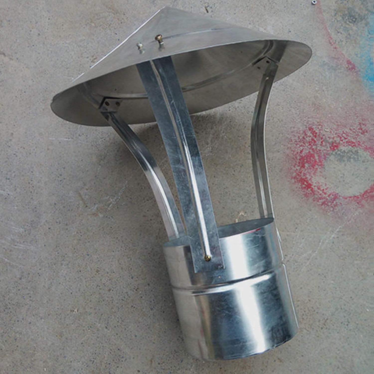 Chimney Cowl Cap Round Chimney Cowl Bird Guard Roof Cowl Rain Cover Protector Cap Ending Draught Fire Roof Cowl (18cm)