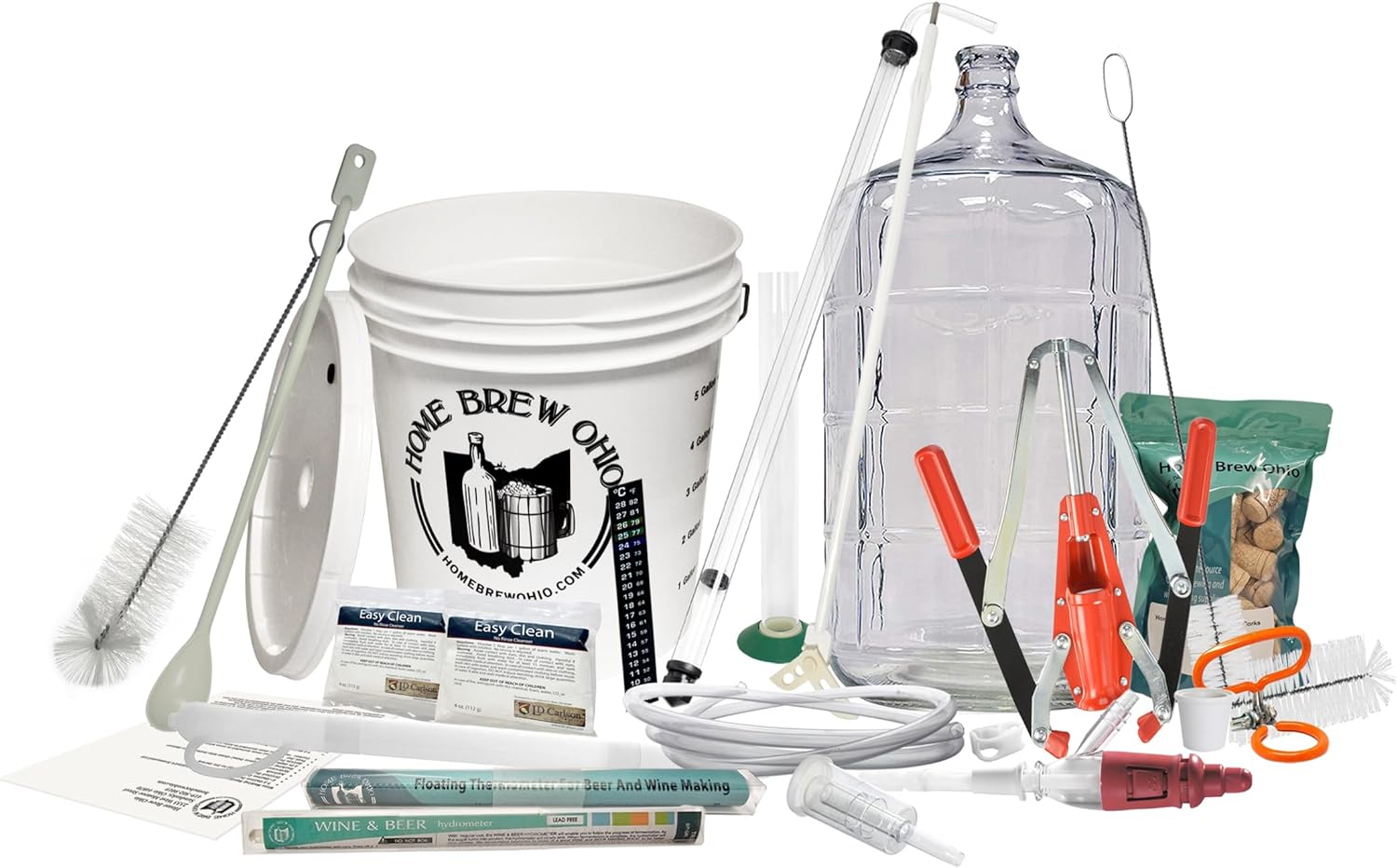 Starter Winemaking Equipment Kit w/ Glass Carboy