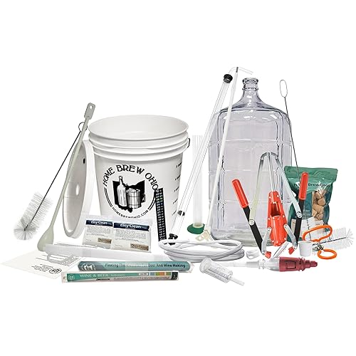 Kit de inicio de equipo de fabricación de vino definitivo con Carboy de vidrio de 6 galones