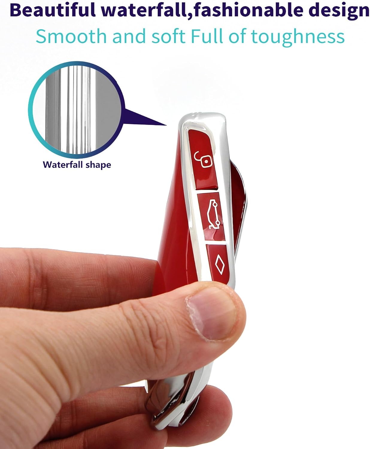 For BMW X5 Car Key Fob Cover accessories (Red Key Case) image 3