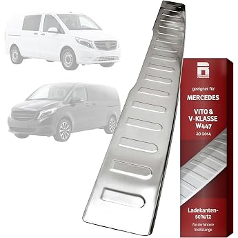 Stainless Steel Boot Sill Protector with Folded Edges Matt Compatible with Vito and V-Class W447 from 2014