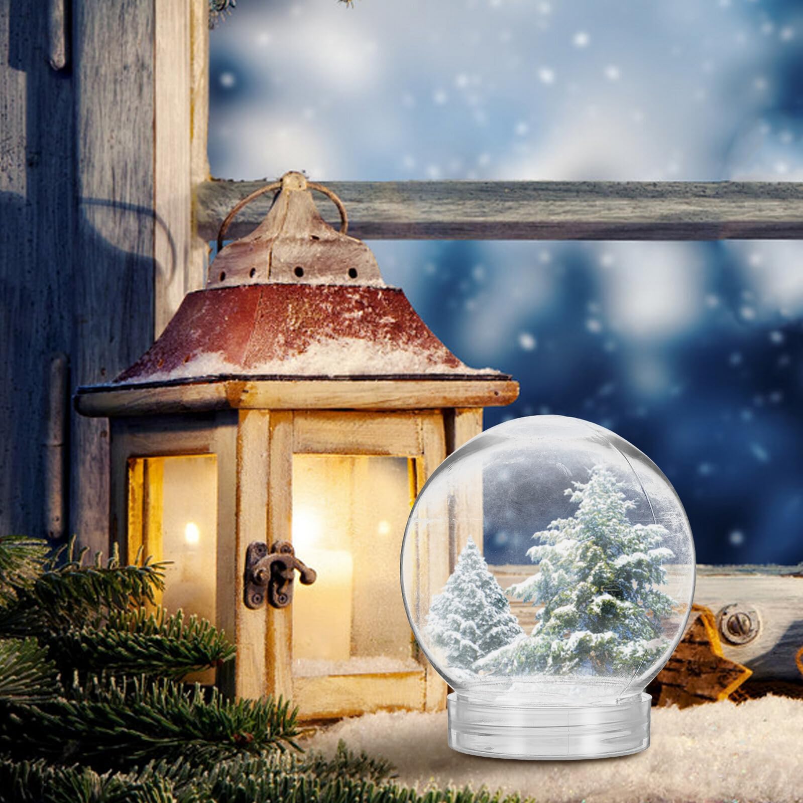 Sewroro Bolas de Nieve Transparentes de Plástico para Manualidades DIY 20 Unidades de 270 Ml con Tapa de Rosca Diámetro 52 MM Altura 88 MM Ideales para Decoración Navideña Bodas de