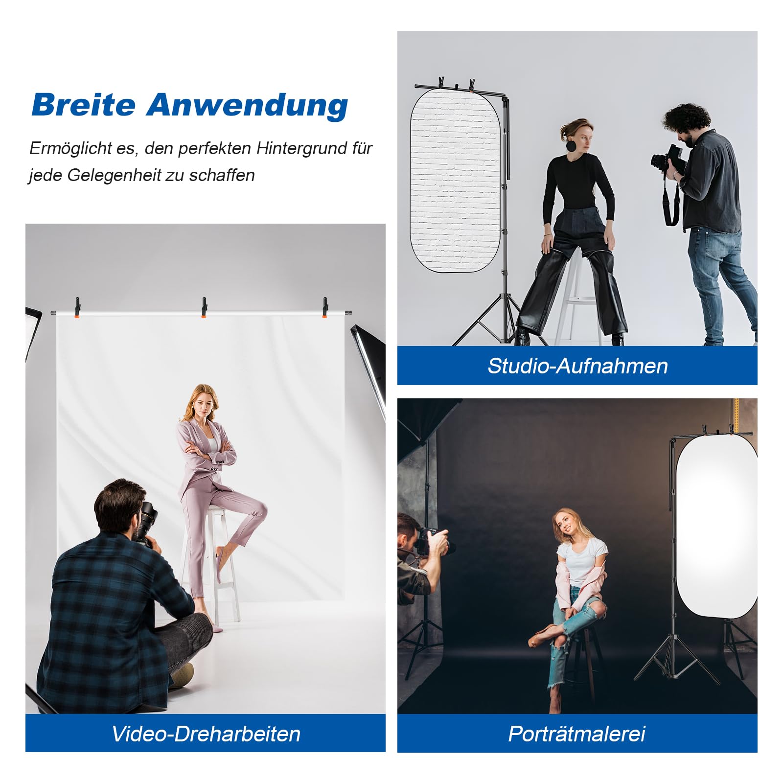 soonpho Supporto per Sfondo a Forma di T, 1,8x1,4 m Supporto per Treppiede Sfondo Fotografico per Fotografia in Studio Ritratto Prodotto