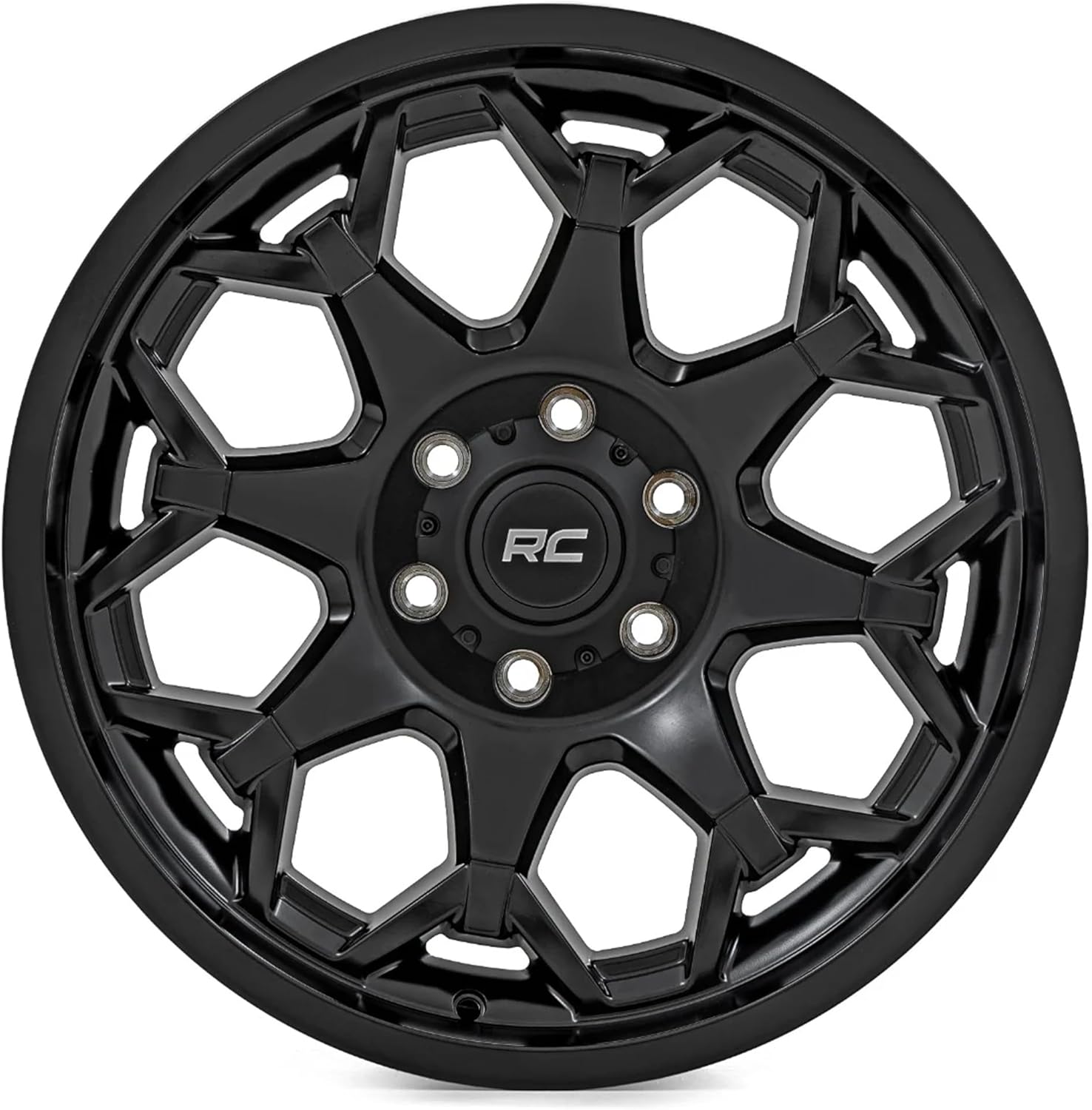 Rough Country 80 Series 20x9 Wheel - 6x135mm Bolt Pattern, 12mm Offset, One-Piece Aluminum, Semi-Gloss Black Off-Road Rim for Jeeps, Trucks, SUV