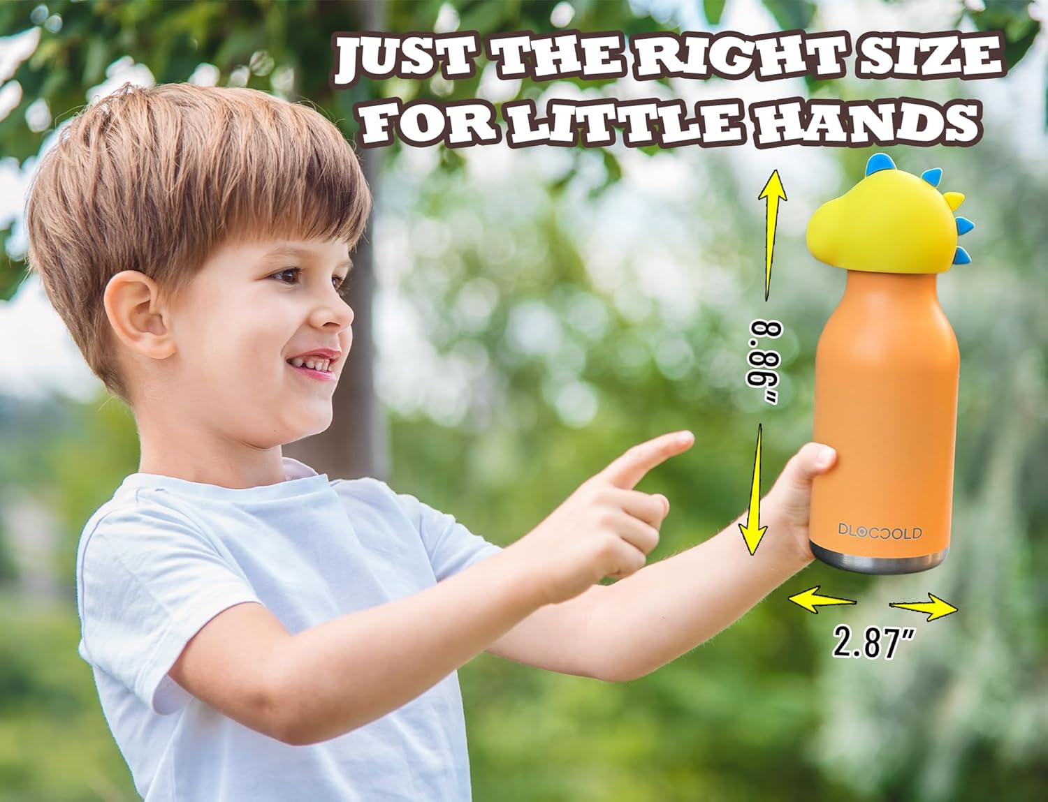 DLOCCOLD Insulated Stainless Steel Water Bottle with Detachable Soft Dinosaur Animal Head Fun Drinking 16 Ounce with Flexible Reusable Straw - Image 6