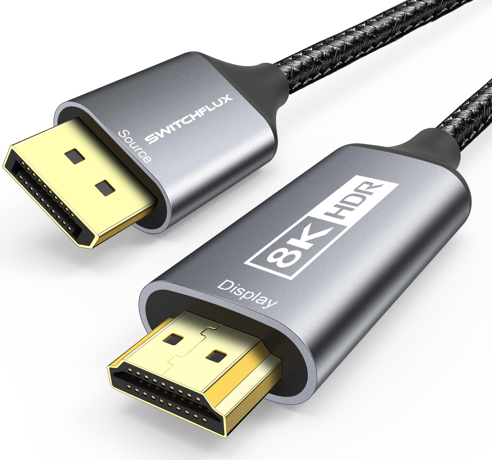 Amazon.com: SWITCHFLUX DisplayPort 1.4 to HDMI 2.1 Cable (8K@60Hz