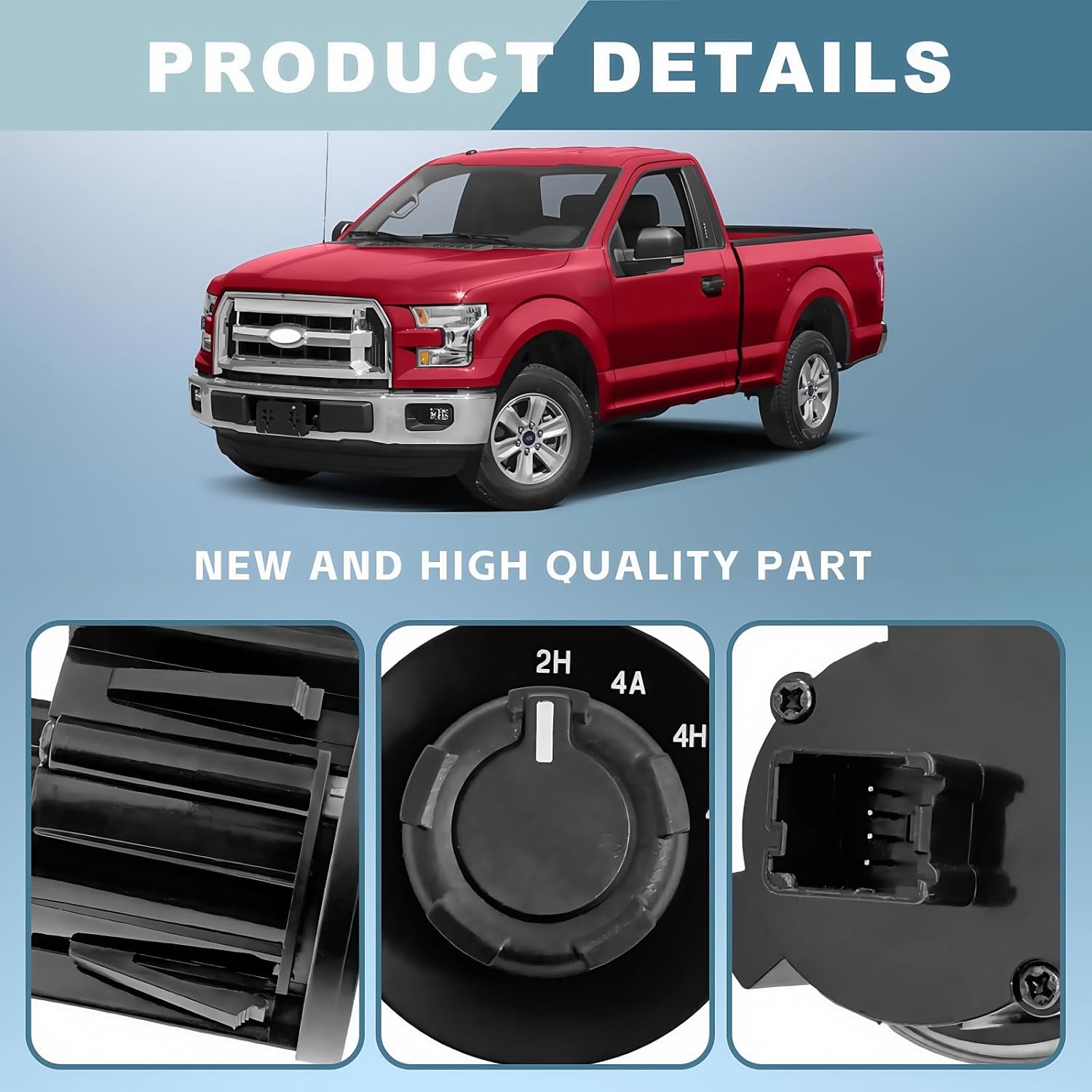 CL3Z-14B166-DA 2-Speed Transfer Case Control Switch Knob Fit for Ford F-150 2012-2014 / Expedition 2015-2017 4x4 Models with Factory 4WD Selector