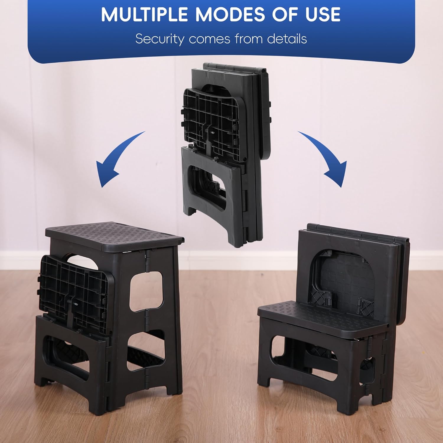 2 Step Stool Folding Step Stool for Adults,Non-Slip Foldable Stool for Office, Garage, Library, Closet, Bathroom and Porch,Collapsible Stool for Kitchen Home Toilet Bedroom.