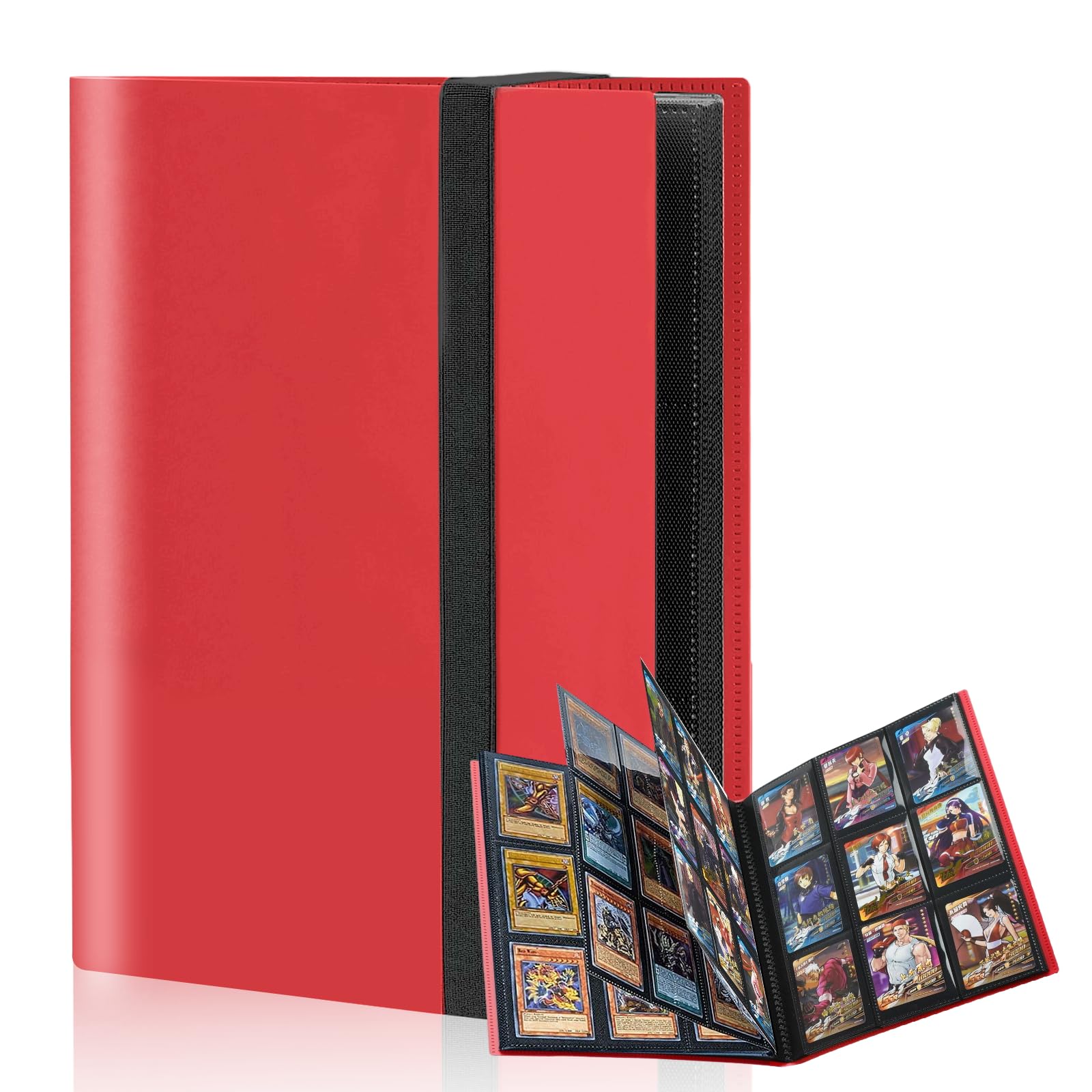 Trading Card Album Folder -Trading Card Binder Album for 360 Cards,Side-Loading for Trading Card Games, Sports & Gaming, Birthday Gift 20 Page (Red)