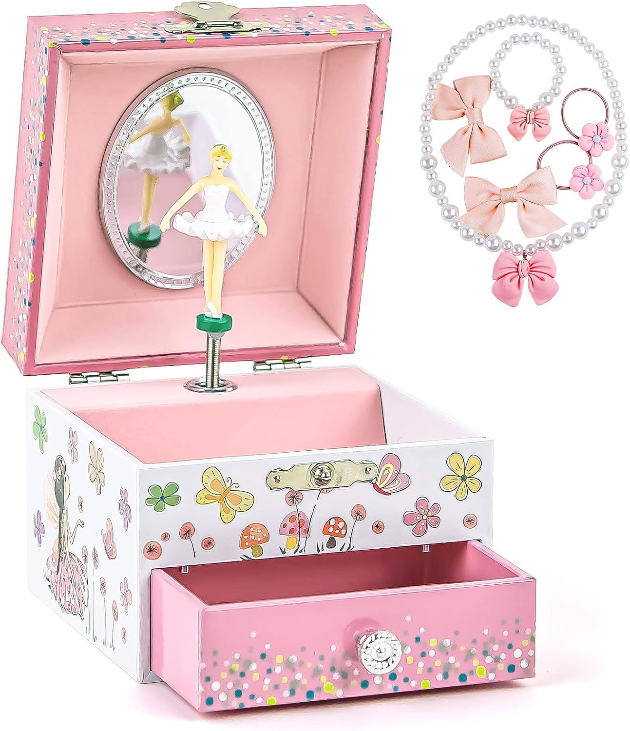 Girl's Musical Jewelry Box with Spinning Ballerina and