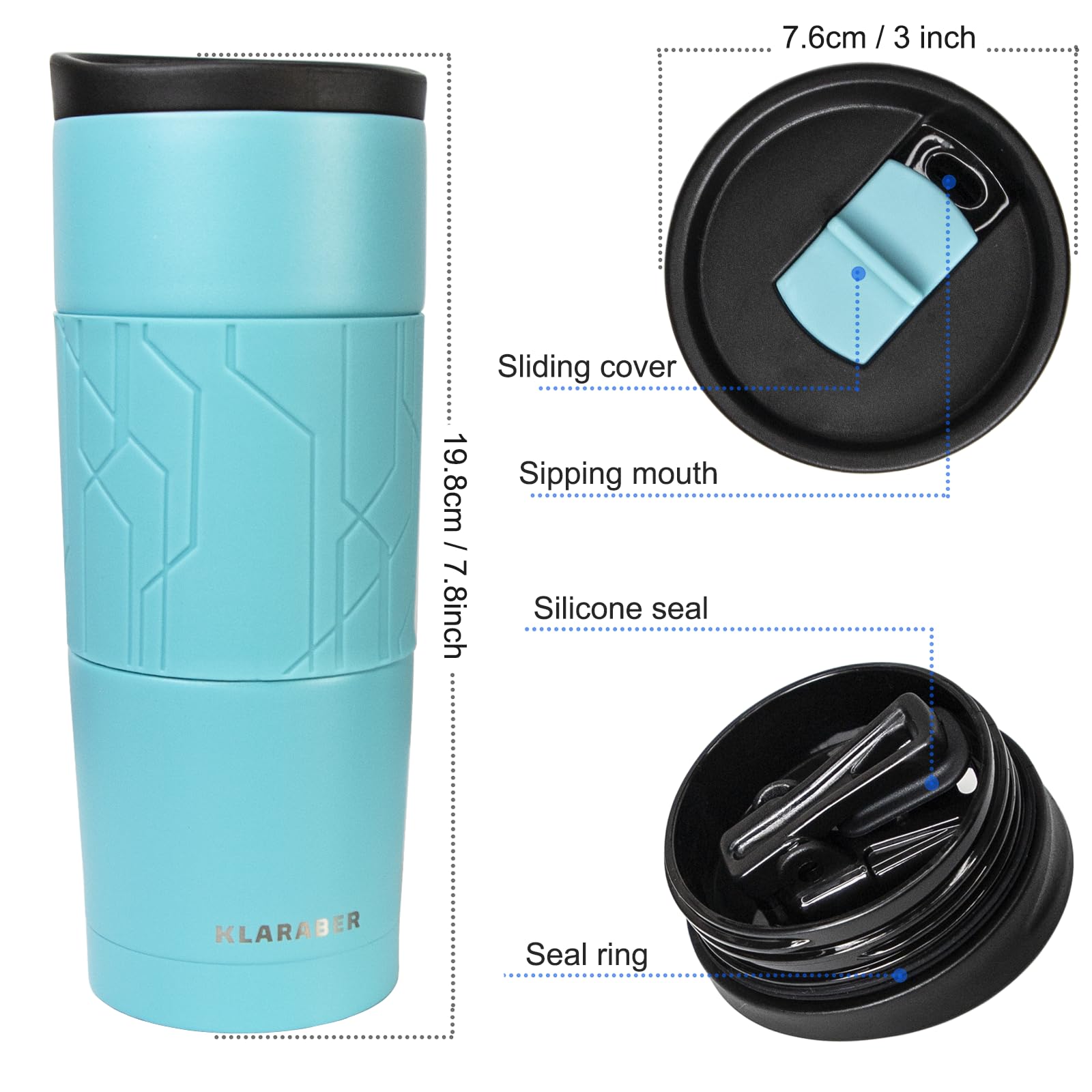 Taza Térmica De Acero Inoxidable – 480 Ml, A Prueba De Fugas, Mantiene Frío Y Calor, Ideal Para Viajes Y Oficina
