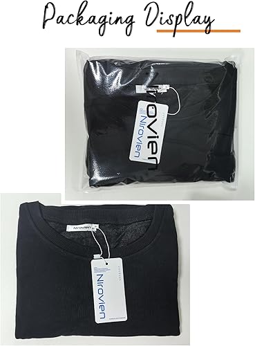 Miniatura 6 de Nirovien Sudadera de gran tamaño con cuello redondo para mujer, con abertura lateral, manga larga, ajuste holgado