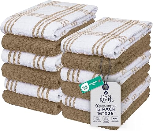 Vista 91 de DAN RIVER Juego de 4 toallas de baño, 27 x 54 pulgadas, 100% algodón, más grandes y ligeras, de secado rápido, súper suaves y absorbentes, toallas